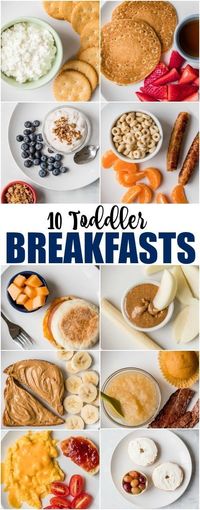 10 Toddler Breakfast Ideas to inspire your busy mornings! Mix and match these mostly healthy, always delicious kid favorites for a great start to any day. #toddlerfood #breakfast