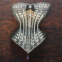 Corset Brooch by Mama's Little Babies | Burlesque | Burlesque jewelry| Pinup Girl Accessories | Freakshow | Freakshow Jewelry