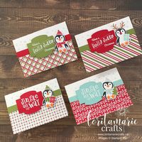 Cute Christmas Note Cards with Penguin Place Bundle