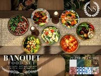 The Sims Resource - Banquet - Set of Assorted Food Dishes