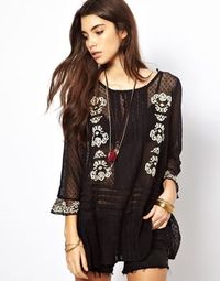 Free People Stardust Mesh Top with Embroidery on shopstyle.com.au