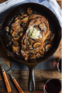 Cast Iron Ribeye with Garlic Mushrooms is an easy dish that's perfect for special occasions. The flavor is incredible!