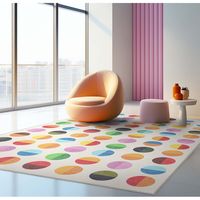 Well Woven Crayola Modern Split Dots Bright Multi Color Area Rug & Reviews | Wayfair