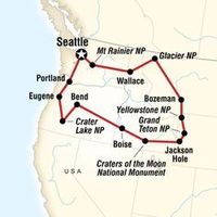 Map of National Parks of the Northwest US