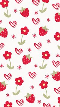 #red #fruit #strawberry #strawberries #heart #sparkle #aesthetic #aestheticwallpaperiphone #wallpaper #iphone