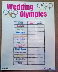 Wedding Olympics: Bridesmaids vs Groomsmen - 11 different drinking games with directions and FREE Printable directions