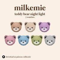 this cute teddy bear light prevents the monster under the bed from coming if you put it close to the kids' beds!  ♡ 7 swatches  ♡ base game compatible  FREE DOWNLOAD  follow me...