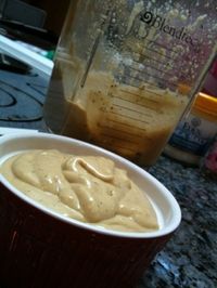 Creamy Caesar Salad Dressing - YUMMY!, but I would use 1/3 cup lemon juice not the 1/2 that the recipe calls for.