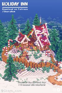 Hey there! It's the holiday season, so I wanted to show you this cute Holiday Ginger Bread Village! It has 3 cozy houses, including a diner and 2 guest houses for your friends. This build is great for survival mode and perfect for this time of year. You can download the whole map and stuff on my Patreon. Have a happy holiday!