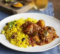 Spice up chicken thighs in a South African curry, packed with flavourful spices and served with a side of sweet, fragrant rice