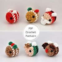 FREE Crochet Patterns - Create your own no sew festive bumble bees! Patterns included: - Santa Bee - Elf Bee - Reindeer Bee - Pudding Bee - Gingerbread Bee - Candy Cane Bee *These patterns are free on my instagram, you only pay for the Etsy processing fee, this is for those who prefer to work from a PDF pattern. This is a PDF pattern, you will not recieve any physical item. No refunds can be given for this order. Please contact me if you have any trouble downloading or opening the file. This pattern is written in English US terms and is beginner friendly. Please do not sell, redistribute, modify or steal this pattern. You may sell products you make from using this pattern so long as you credit me as the pattern designer (@coffeencrochet01). Materials needed for this pattern: - 5mm crochet