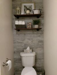 guest bathroom with toilet closet makeover