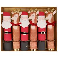 The Best selection of classic English style Christmas crackers featuring Santa and his reindeer.