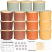 PRICES MAY VARY. CANDLE MAKING SUPPLIES: The kit includes 15 wide-mouth candle making jars with lids, 20 candle wicks kit, 18 candle stickers and 16 candle warning labels. Suitable for Halloween and Thanksgiving, Fall Decor HIGH QUALITY & EASY CLEAN: Our candle containers have a thickened glass bottom and glass walls of 0.14”, making them heat-resistant, strong, not easily breakable, and reusable. Additionally, glass candle jars are dishwasher safe and easy to clean by hand SAFE NATURAL MATERIAL