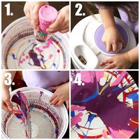 I SO love this craft idea!! The 4 steps to making salad spinner art.