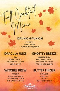 Fully customizable Fall Cocktail Menu template