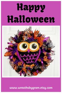 Halloween wreath; halloween owl wreath; halloween wreath with owl; owl lovers gift ideas; halloween gift ideas; cute halloween decorations, halloween home decor; halloween mantle ideas; halloween aesthetic; halloween front door decorations; halloween decorations outdoor porch; halloween door hangers; purple halloween aesthetic; primitive halloween; retro halloween; rustic creepy witchy housewarming country farmhouse halloween $ #halloween