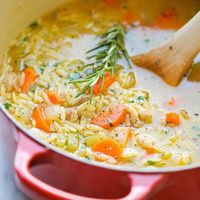 Lemon Chicken Orzo Soup Made this tonight! Yummy and great for our colds-SS