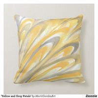 'Yellow and Gray Petals' Throw Pillow - Pillows - Decorative & Throw Pillows Gift Idea.