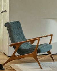 Kagan Lounge Chair - Teak & Bouclé Chair | Accent & Loveseat Sizes