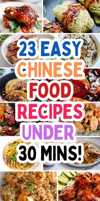 Satisfy your cravings with these 23 easy Chinese food recipes you can make in under 30 minutes! Featuring a mix of chicken, beef, pork, and vegetarian options, each recipe is designed to be quick and delicious, perfect for any meal. This is one of the perfect Asian dishes and homemade Chinese food!