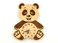 Wooden Clock Nursery Panda Bear Wall Clock Wood by KeepsakeToys, $48.00