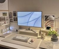 white desk setup