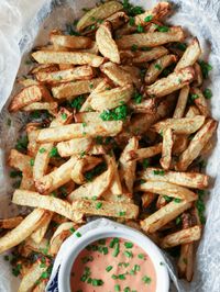 Air Fryer Kohlrabi Fries are a great way to enjoy the nutritious root vegetable Kohlrabi. Enjoy with Fry Sauce or another favorite dip! #fries #Frenchfries #Kohlrabi #airfryer #recipe #side #vegan #glutenfree #rootvegetable #lifeslittlesweets