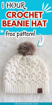 Discover this fantastic chunky crochet beanie pattern, designed for beginners. The pattern offers a range of sizes suitable for toddlers, kids, and women. Dive into the world of creativity with this complimentary crochet beanie pattern - perfect for crafting crochet hats that are both chunky and stylish.