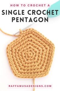 Learn how to crochet a single crochet pentagon that lays flat and has nice pointy corners! Single crochet pentagons can be valuable building blocks for many home decor projects and Amigurumi. In this free pattern tutorial, I'll guide you on how to crochet a pentagon using easy single crochet stitches.