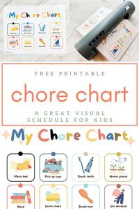 Chore charts are a great way to teach responsibility, promote a sense of independence and helps create a daily routine with your child!  This is a free printable chart that is a great visual schedule for your child.