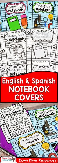 Interactive Notebook Covers | Notebook Covers | Journal Covers | Spanish Notebook Covers | English Notebook Covers | Covers for Notebooks | Classroom Organization | Notebook Labels | Math Notebook | Science Notebook | Language Arts Notebook | Social Studies Notebook