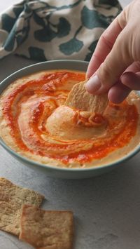 Spicy Harissa Whipped Tofu Dip is a great way to turn silken tofu into a tasty snack or party food! With a creamy texture and a spicy kick, all you need are a few chips and you have a dish for easy entertaining. Works great as a pasta sauce as well! | Vegan Dips and Sauces, Vegan Party Food, Vegan Dips for Parties, Vegan Dip Recipes, Vegan Dips and Appetizers, Vegan Snack Food, Vegan Snack Recipes, Vegan Appertizer Recipes, Easy Vegan Recipes, Easy Tofu Recipes, Vegan Sauce Recipes.