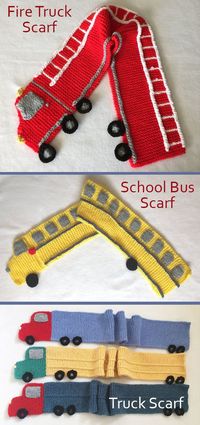 Wonderful Snap Shots Crochet scarf children Style Knitting Patterns for Fire Truck Scarf, School Bus Scarf, and Trailer Truck Scarf – Individual pa #children #Crochet #scarf #Shots #Snap #Style #Wonderful