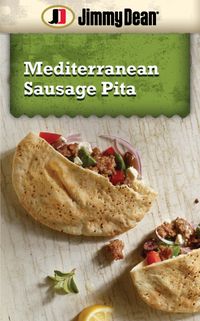 Try our Mediterranean Sausage Pita #recipe for a twist on a Greek classic. Fill a toasty pita pocket with fresh spinach, tomatoes, feta cheese and Jimmy Dean Pork Sausage.