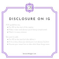 Let's talk about disclosure on Instagram The Advertising Standards Agency have set guidelines, but they're not as detailed or as useful as they can be...