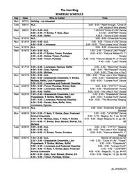 Lion King Rehearsal Schedule — Theatre in the Mountains