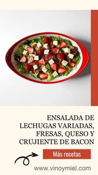 Una #ensalada que se prepara en un momento y que está de escándalo. El toque agridulce del aliño nos ha parecido la combinación perfecta.  Pulsa en 'Visitar sitio' para ver esta y otras muchas recetas. También puedes seguirnos para estar al día de nuestras publicaciones.