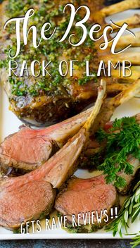 This rack of lamb is coated with garlic and fresh herbs, then roasted in the oven until tender and juicy.