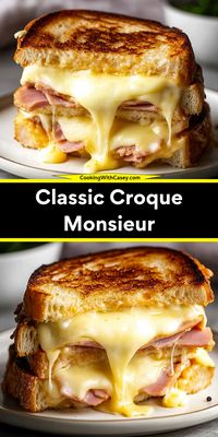 Unapologetically rich and decadent, this traditional Croque Monsieur features layers of creamy béchamel, smoky ham, and melty Gruyere, all on crisp, golden sourdough. Perfect for brunch or lunch with a side of fries and salad!  Ingredients:  ½ cup milk ½ cup heavy cream 4 slices sourdough bread (1.5 cm thick) 8 slices Gruyere or Swiss cheese This indulgent French classic is a must-try sandwich, packed with luxurious flavors and a bubbly, golden topping that’s simply irresistible!