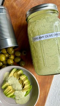 Our Creamy Garlic Olive Dressing using my favorite @calripeolives is a viral Magic Elixir. It’s the perfect compliment to any of my beautiful salads. We have a dairy version, as well as a Whole30 version. It happens to make a fantastic vegetable dipping sauce, and I know a few people who enjoy dipping a spoon right into it— you’ll make it on repeat. Click link in bio to get the recipes. Would you like a spoonful?