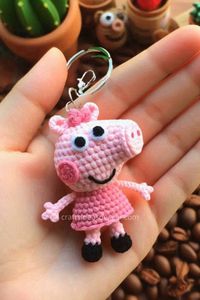 Crochet Peppa Pig keychain is a charming and delightful accessory that can add a touch of whimsy to your keys or bag.