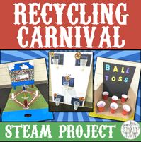 Are you looking for a fun and engaging project that combines creativity and STEAM while promoting environmental awareness? Then you will love this recycling carnival project unit! In this unit, your students will create their own carnival games using recycled materials. They will use items that would otherwise be thrown away or recycled, such as paper towel rolls, plastic bags, cardboard boxes, old books, old crayons, milk jugs, egg cartons, and more. Students will design their games, make a list of materials and instructions, and test them out. Some ideas for games are ring toss, bean bag toss, a guessing booth, and spin a prize. Your students will bring their completed projects to school and have the opportunity to play each other's games at the recycling carnival. This activity includes