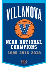 Hang this Villanova Wildcats Champs Banner to show off your Villanova Wildcats spirit. This Banner features a team banner with team mascot and logo. Measures: 24" W x 38" L, 100% Wool Blend Felt, Constructed with high-quality embroidery and applique detail, Designed with logos or graphics of each team along with Championship years, Iron safe backing to keep product in pristine condition, Iron safe backing to keep product in pristine condition, Imported