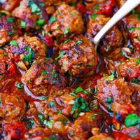 Moroccan Lamb Meatballs (in a sweet tomato sauce) - Bowl of Delicious