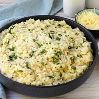 Parmesan risotto is a good way to get your feet wet if you love risotto, but have been too intimidated to make it at home. It's a relatively simple recipe, so you can focus on getting the technique right.