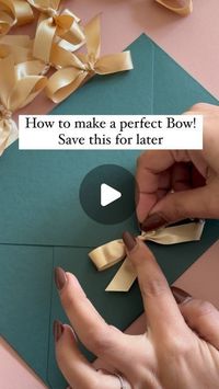 Simran | Calligrapher & Engraving artist | Delhi on Instagram: "How to make a bow in 3 simple steps! Save this reel for later♥️  #bowmaking #bowtutorial #howtomakeabow #bowmakingsupplies #bowmakingtutorial #tutorial #calligrapher #artistofinstagram #passiontoprofit #calligraphersinindia #calligraphersofinstagram #weddingcalligrapher   [Bow Making, Ribbon Bow, Perfect Bow, Art & Craft, Art work, DIY, Satin Bow, Wedding Invites, Delhi Artist, Delhi Calligrapher, Bow Tutorial]"