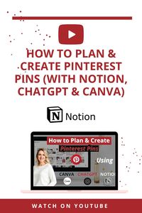 Unlock the secrets to stunning Pinterest success with our ultimate guide on How to Plan & Create Pinterest Pins! 📌✨ Harness the power of Notion, ChatGPT, and Canva to elevate your pin game to new heights. 🚀 Dive into our step-by-step tutorial and learn insider tips for crafting eye-catching visuals that captivate your audience. 🎨🤩 Let your creativity soar as you discover the perfect blend of strategy and design.