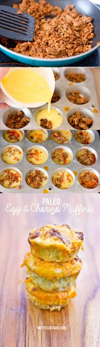 Paleo Egg & Chorizo Muffins - Sweet C's Designs