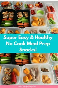 Fitness & meal prep doesn't have to be hard! These super easy & healthy no cook meal prep recipes are the perfect snacks on the go. Stay on track with your weight loss program or 21 day fix plan without the stress. via @easylivingtoday